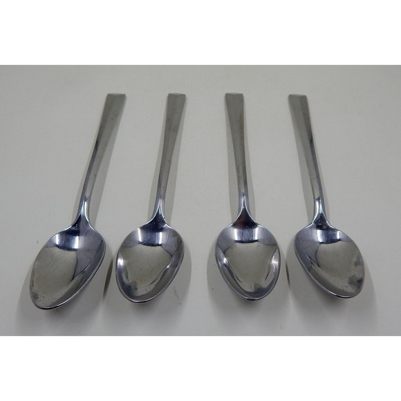 Reed And Barton Rebacraft Teaspoons Crest Pattern Stainless Korea Set of 4 - Picture 6 of 10